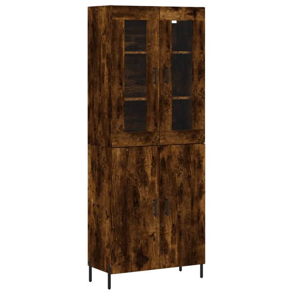 vidaXL Skř&iacute;ň highboard kouřov&yacute; dub 69,5 x 34 x 180 cm kompozitn&iacute; dřevo