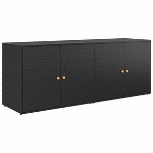 vidaXL Zahradn&iacute; &uacute;ložn&aacute; skř&iacute;ň čern&aacute; 198 x 55,5 x 80 cm polyratan