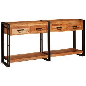 vidaXL Konzolov&eacute; stolky 2 ks Hněd&aacute; 161 x 33 x 75 cm
