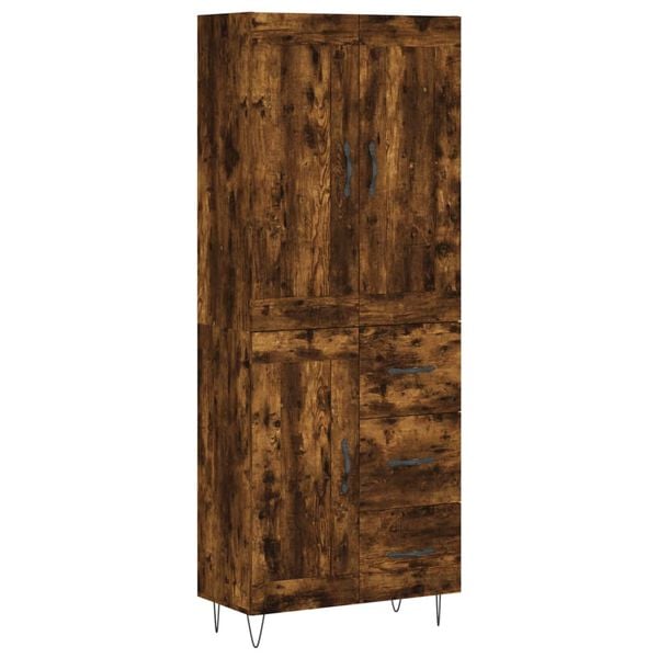 vidaXL Skř&iacute;ň highboard kouřov&yacute; dub 69,5 x 34 x 180 cm kompozitn&iacute; dřevo