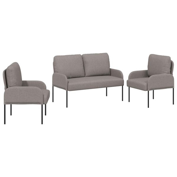 vidaXL Sedac&iacute; soupravy 3 pcs Taupe 115 x 56 x 80 cm Překližka