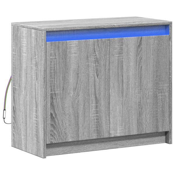 vidaXL Př&iacute;born&iacute;k LED &scaron;ed&yacute; sonoma 72 x 34 x 61 cm kompozitn&iacute; dřevo