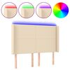 vidaXL Čelo postele s LED kr&eacute;mov&eacute; 147 x 16 x 118/128 cm textil