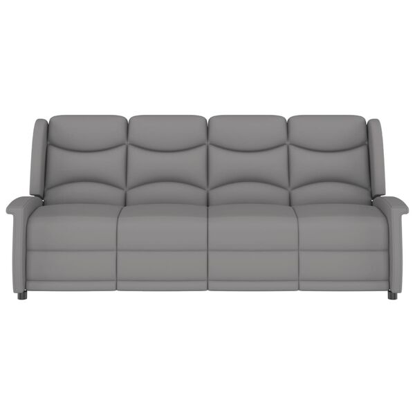 vidaXL 4m&iacute;stn&eacute; mas&aacute;žn&iacute; polohovac&iacute; křeslo světle &scaron;ed&eacute; mikrovl&aacute;kno