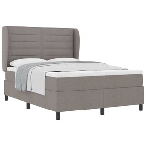 vidaXL Postel s boxspringem s čelo Taupe 140 x 190 cm textil