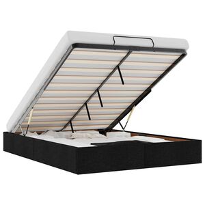 vidaXL Osmansk&yacute; r&aacute;m postele bez matrac&iacute; čern&aacute; 140x200 cm textil