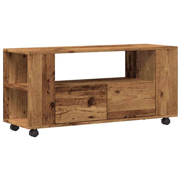 vidaXL TV skř&iacute;ňka na kolečk&aacute;ch old wood 102 x 34,5 x 43 cm kompozit