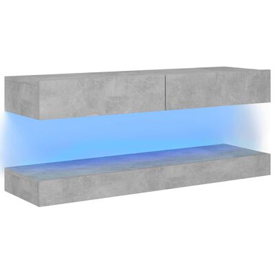 vidaXL TV skříňka s LED osvětlením betonově šedá 120 x 35 cm