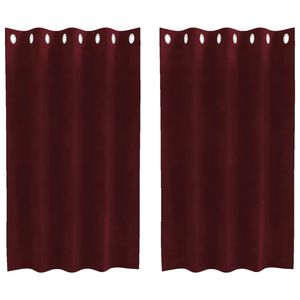 vidaXL Zatemňovac&iacute; z&aacute;věsy 2 ks V&iacute;no Červen&eacute; 140 x 140 cm Samet