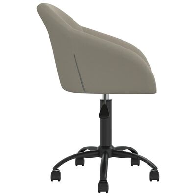 vidaXL Otočná kancelářská židle světle šedá samet