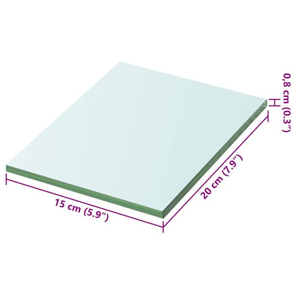 vidaXL Policov&eacute; desky 2 ks sklo čir&eacute; 20 x 15 cm