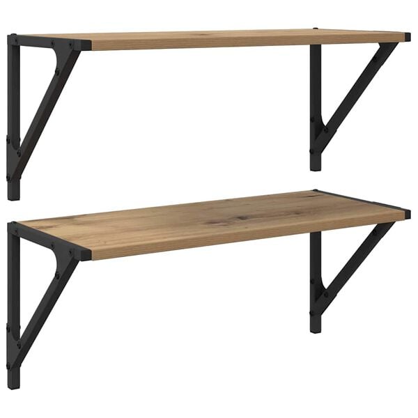 vidaXL N&aacute;stěnn&eacute; poličky 2 pcs Artisanov&yacute; dub 60 x 25 x 25,5 cm