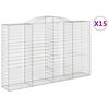 vidaXL Klenut&eacute; gabionov&eacute; ko&scaron;e 15ks 300x50x180/200cm pozinkovan&eacute; železo