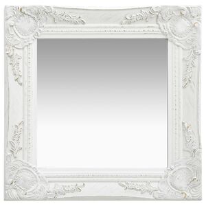 vidaXL N&aacute;stěnn&eacute; zrcadlo barokn&iacute; styl 40 x 40 cm b&iacute;l&eacute;
