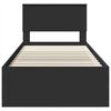 vidaXL R&aacute;m postele s čelo Čern&aacute; 100 x 200 cm kompozitn&iacute; dřevo
