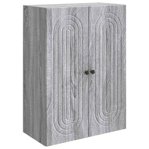 vidaXL N&aacute;stěnn&aacute; skř&iacute;ň &Scaron;ed&yacute; Sonoma 66 x 34,5 x 90 cm Kompozitn&iacute; dřevo