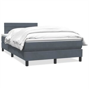 vidaXL Box spring postel s matrac&iacute; tmavě &scaron;ed&aacute; 120x220 cm samet
