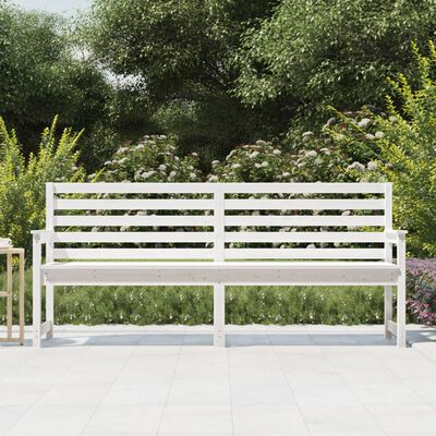 vidaXL Zahradní lavice bílá 203,5 x 48 x 91,5 cm masivní borové dřevo