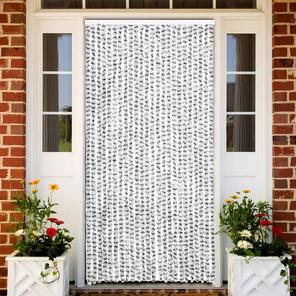 vidaXL Závěs proti hmyzu bílý a tmavě šedý 100 x 220 cm Chenille