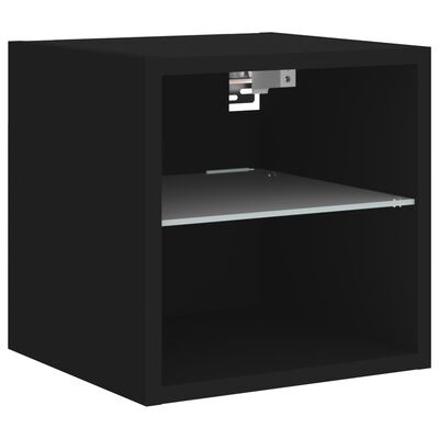 vidaXL 8dílná obývací stěna s LED osvětlením černá kompozitní dřevo