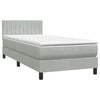 vidaXL Box spring postel s matrac&iacute; světle &scaron;ed&aacute; 80x210 cm samet