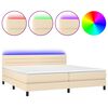 vidaXL Box spring postel s matrac&iacute; a LED kr&eacute;mov&aacute; 200x200 cm textil