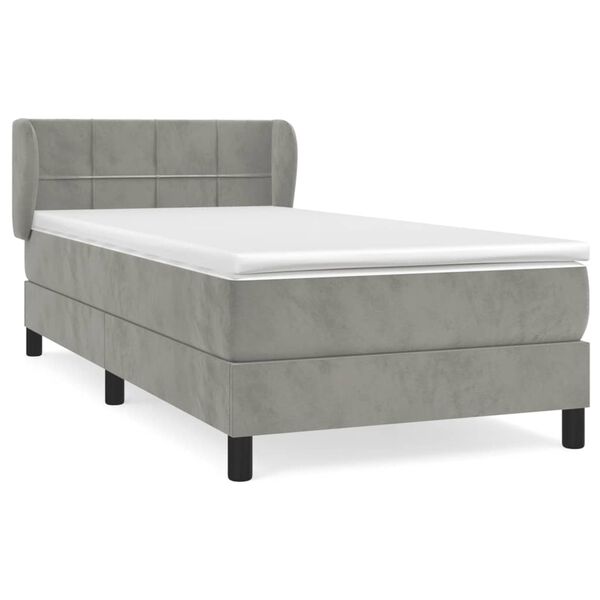 vidaXL Box spring postel s matrac&iacute; světle &scaron;ed&aacute; 80 x 200 cm samet