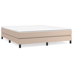 vidaXL Box spring postel s matrac&iacute; cappuccino 160x200 cm uměl&aacute; kůže