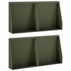 vidaXL Opěrn&aacute; zeď 4 ks 40 x 12 x 30 cm Ocel Olivově zelen&aacute;