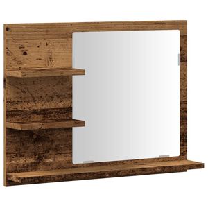 vidaXL Koupelnová skříňka se zrcadlem old wood 60 x 10,5 x 45 cm