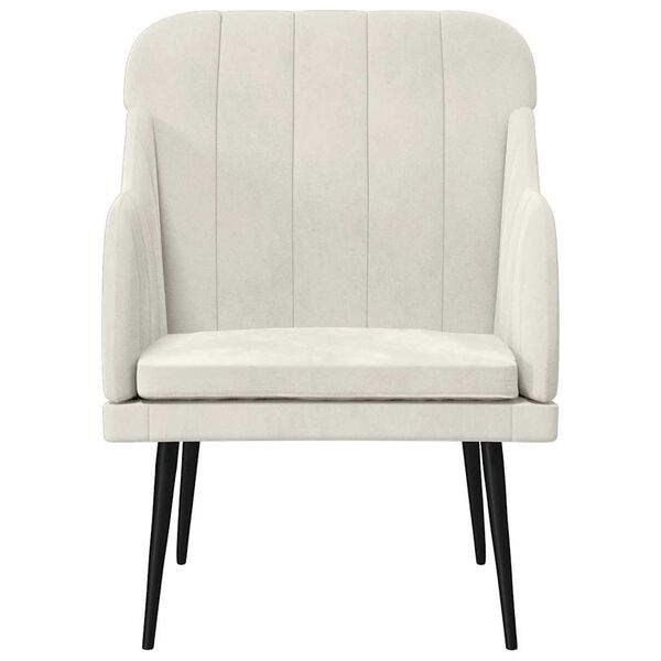 vidaXL Křeslo krémové 63 x 76 x 80 cm samet