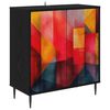 vidaXL Serv&iacute;rovac&iacute; skř&iacute;ň HEESCH Čern&yacute; dub 69 x 33 x 76 cm