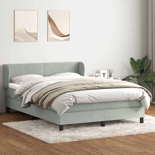 vidaXL Box spring postel s matrac&iacute; světle &scaron;ed&aacute; 160x220 cm samet