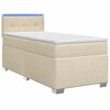 vidaXL Box spring postel s matrac&iacute; a LED Kr&eacute;mov&aacute; 90 x 190 cm Textil