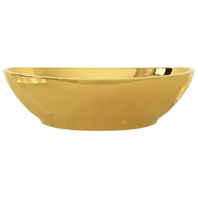 vidaXL Umyvadlo zlaté 40 x 33 x 12,5 cm keramika