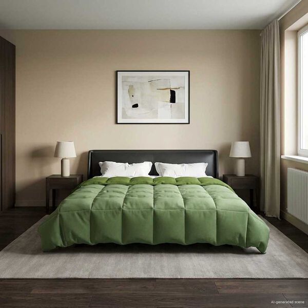 vidaXL Zimn&iacute; přikr&yacute;vka &Scaron;něrov&aacute;n Zelen&aacute; 200 x 200 cm Mikrovl&aacute;kno