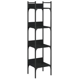 vidaXL Knihovna se 4 policemi čern&aacute; 35x30x138,5 cm kompozitn&iacute; dřevo