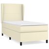 vidaXL Box spring postel s matrac&iacute; kr&eacute;mov&aacute; 100x200 cm uměl&aacute; kůže