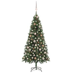 vidaXL Uměl&yacute; v&aacute;nočn&iacute; stromek LED osvětlen&iacute; sada koul&iacute; a &scaron;i&scaron;ky 180 cm
