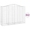 vidaXL Klenut&eacute; gabionov&eacute; ko&scaron;e 12ks 200x50x140/160cm pozinkovan&eacute; železo