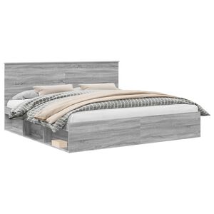 vidaXL R&aacute;m postele &Scaron;ed&aacute; Sonoma 200 x 200 cm Masivn&iacute; borov&eacute; dřevo