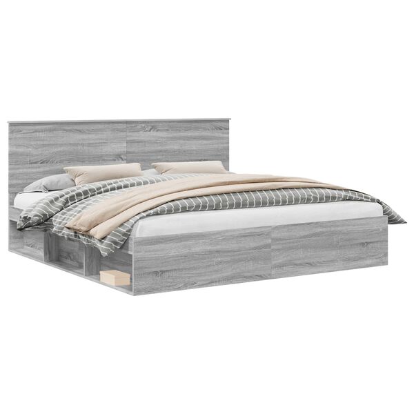 vidaXL R&aacute;m postele &Scaron;ed&aacute; Sonoma 200 x 200 cm Masivn&iacute; borov&eacute; dřevo