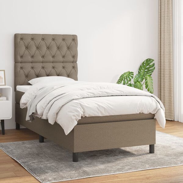 vidaXL Box spring postel s matrac&iacute; taupe 80x200 cm textil