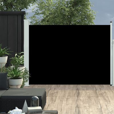 vidaXL Zatahovací boční markýza/zástěna na terasu 100 x 500 cm černá