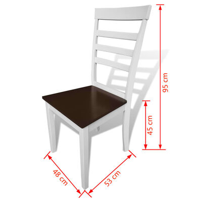 vidaXL Jídelní židle 4 ks bílé a hnědé masivní dřevo a MDF