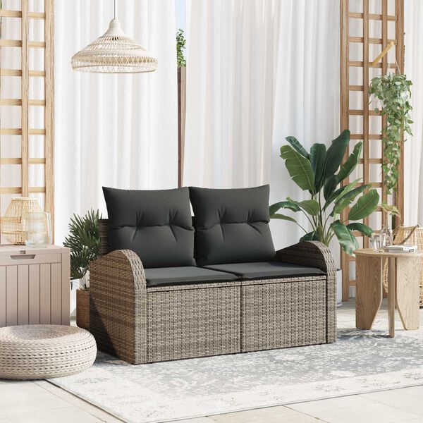 vidaXL Zahradní sofa Šedá 124 x 62 x 69cm polyratan