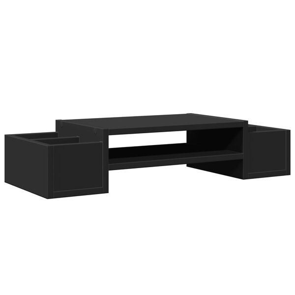 vidaXL Stojan na monitor s úložným prostorem černý 70x27x15cm kompozit