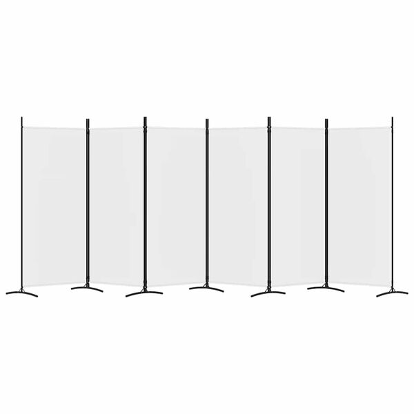 vidaXL 6d&iacute;ln&yacute; parav&aacute;n b&iacute;l&yacute; 520x180 cm textil