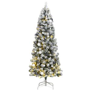 vidaXL Uměl&yacute; skl&aacute;pěc&iacute; v&aacute;nočn&iacute; stromek s 300 LED a koulemi 210 cm