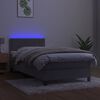 vidaXL Box spring postel s matrac&iacute; a LED světle &scaron;ed&aacute; 100x200 cm samet